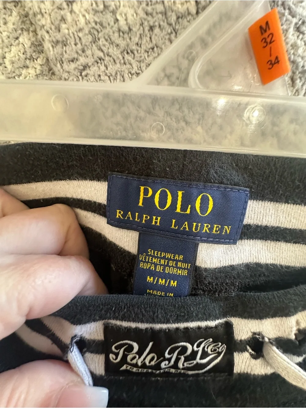 Polo by Ralph Lauren Black lounge wear unisex with White skull Print